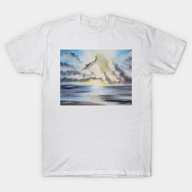 Light the Sky, Coastal Sunset, Blue Sunset, coastal living, coastal decor, beach decor, beach vibes, beach cottage T-Shirt by roxanegabriel